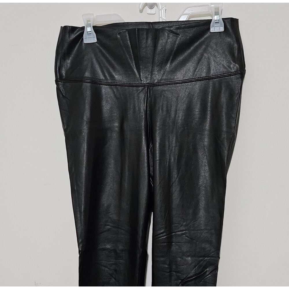 White House Black Market The Legging Size 12 Black Pleather Form Fitting Legg